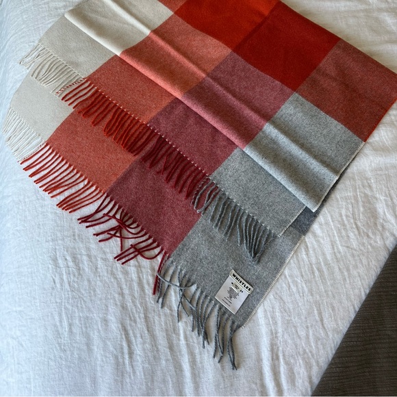 Whistles Check Scarf Orange - Picture 3 of 6